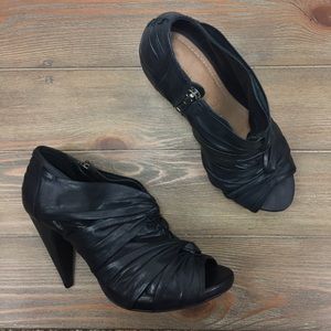 ALLSAINTS Soft Leather Peep Toe Heels Size 38